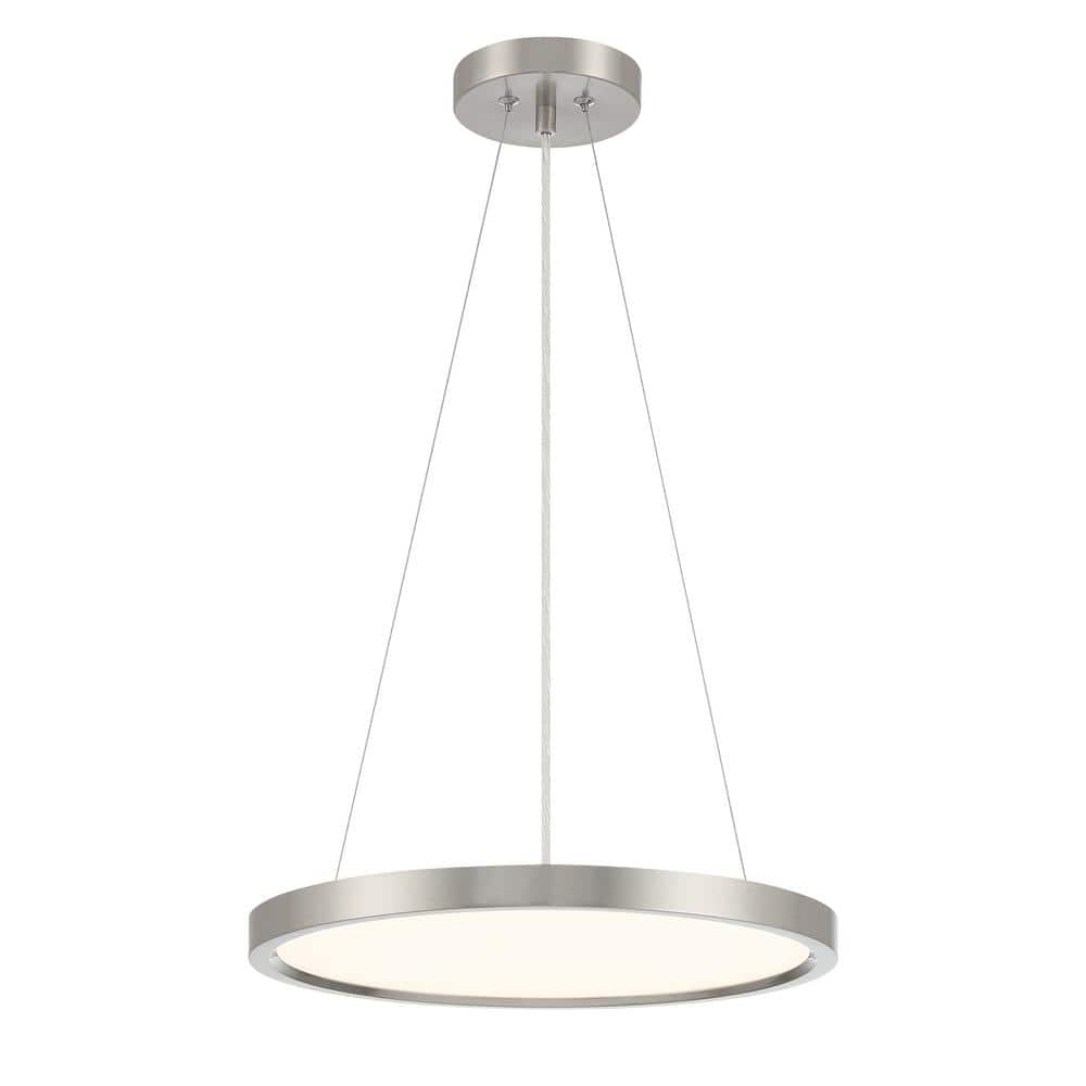 Brushed Nickel 30W LED Pendant Light with Acrylic Shade