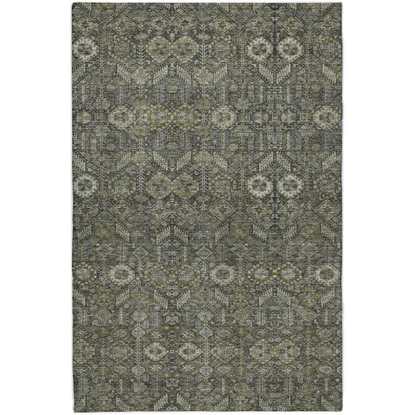 Dream Shag Premium Machine Washable Abstract ADS574 Taupe 5 ft. x 7 ft. 6 in. Area Rug