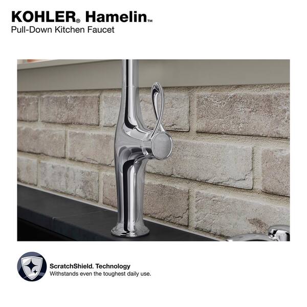 KOHLER Hamelin Single Handle Pull Down Sprayer Kitchen Faucet in Vibrant Stainless Steel