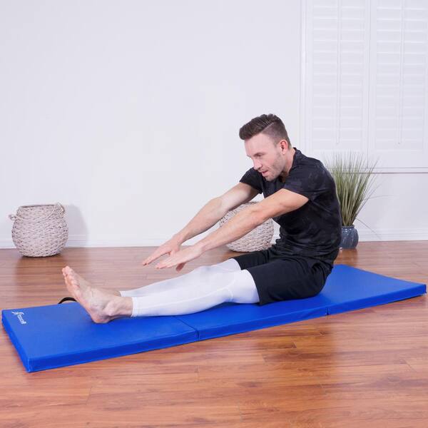 thumbnail image 2 of Segawe Heavy Duty Folding Gymnastics Mat – 6' X 2' X 2" – Black PU Leather, High-Density EPE Foam, Fitness Exercise Panel 2 of 3