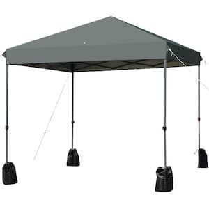 8 ft. x 8 ft. Grey Pop-Up Canopy Tent Shelter with Sand Bag