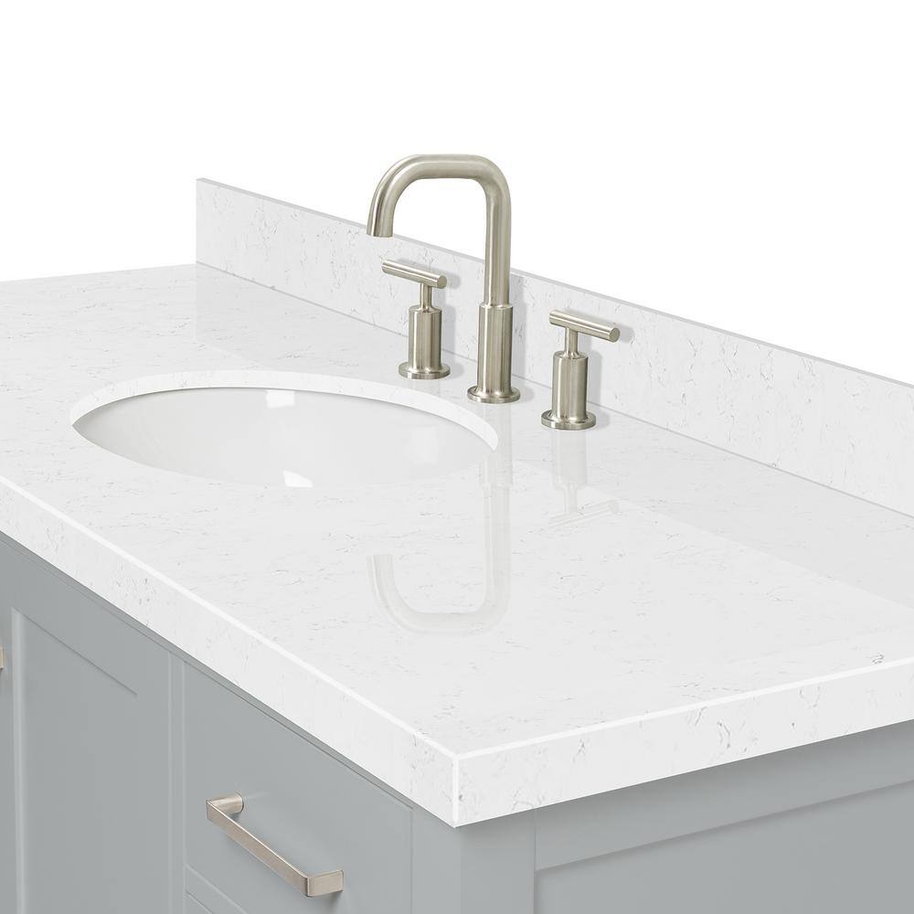 Cambridge 54" Gray Freestanding Single Basin Vanity with Shaker Doors