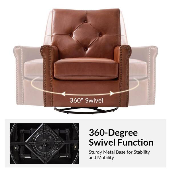 JAYDEN CREATION Germa Saddle Traditional Swivel Rocker Arm Chair