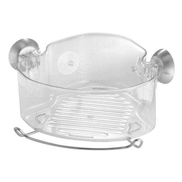 interDesign Forma PowerLock Suction Corner Shower Basket in Clear