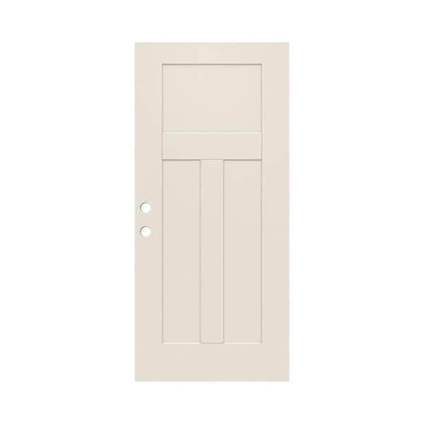 JELD-WEN 34 in. x 79 in. 3-Panel Craftsman Primed Steel Front Door Slab
