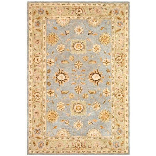 SAFAVIEH Anatolia Light Blue/Sage 8 ft. x 10 ft. Border Area Rug