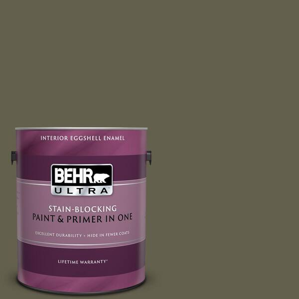 BEHR ULTRA 1 gal. #UL190-1 Ivy Topiary Eggshell Enamel Interior Paint and Primer in One