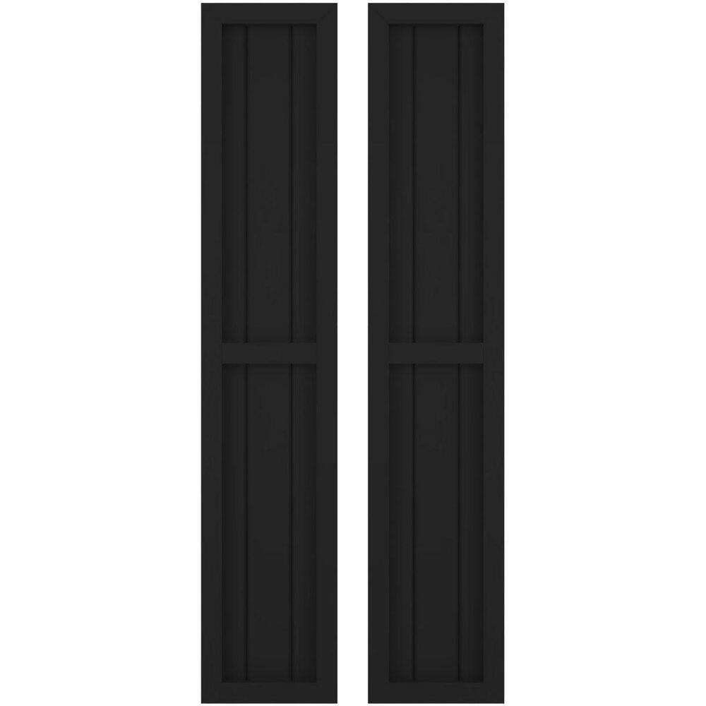 10-1/2-in W x 43-in H Americraft 3 Board Exterior Real Wood Two Equal Panel Framed Board and Batten Shutters Black price history on PriceWatchPro