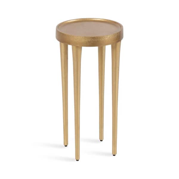 Kate and Laurel Rava 10 in. Gold Round Metal End Table