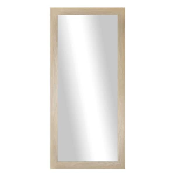Modern Rustic (80 in. W x 33 in. H) Blonde Maple MDF Wide Rectangle Mirror