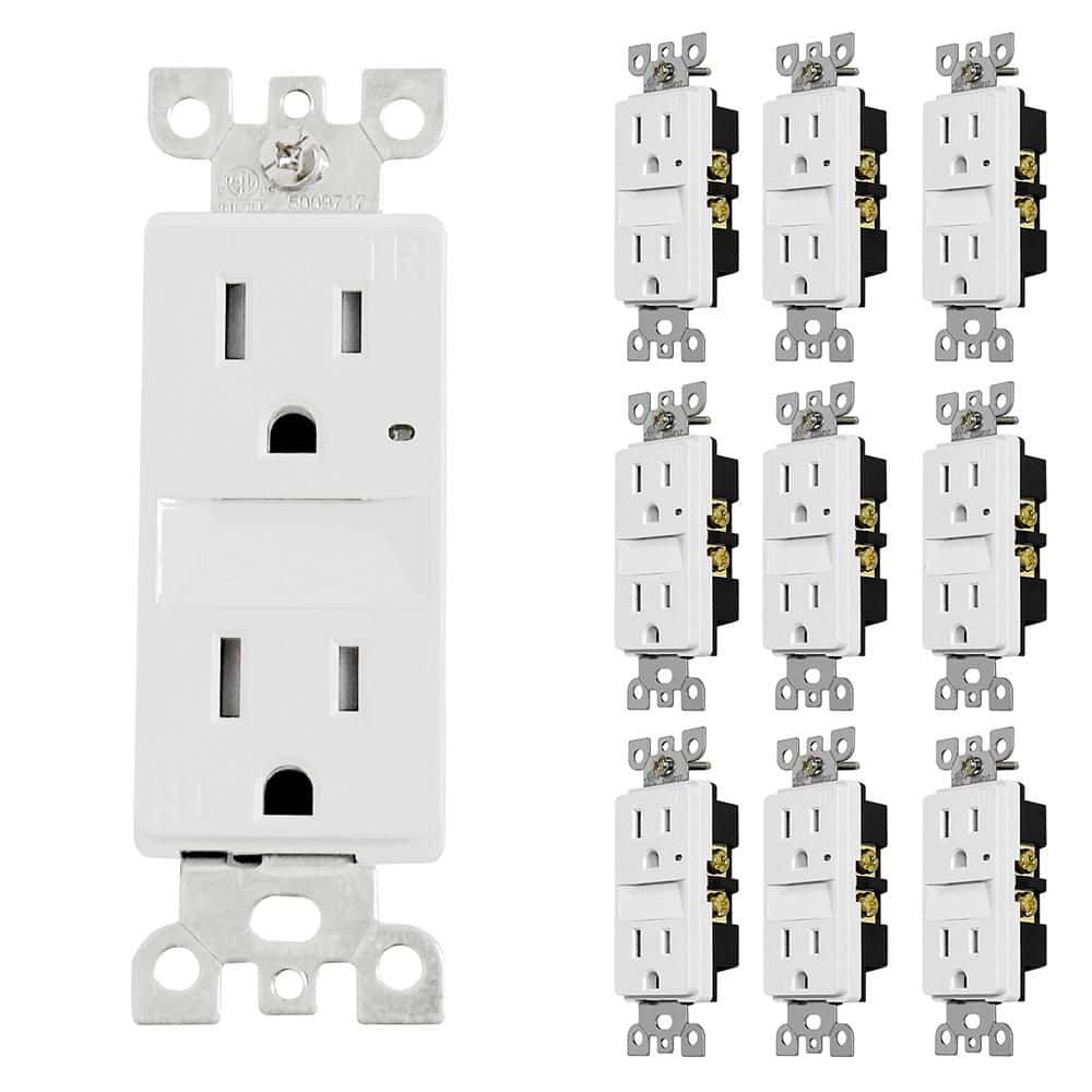 10-Pack White Decorator Nightlight Outlet , 15Amp 125Volt Tamper-Resistant Duplex price history on PriceWatchPro