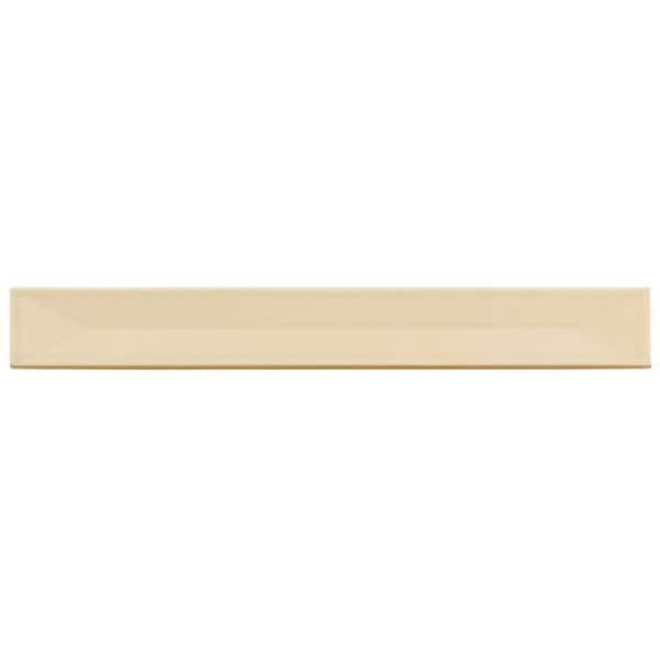 Horizonte 2 in. x 16 in. Glossy Alabaster Beige Ceramic Deco Subway Wall Tile (10.76 sq. ft./case) - 50 Pack