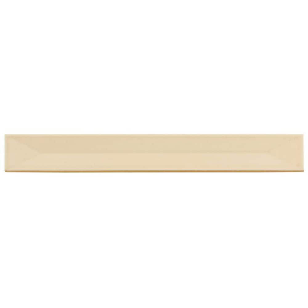 Horizonte 2 in. x 8 in. Glossy Alabaster Beige Ceramic Deco Subway Wall Tile Sample price history on PriceWatchPro
