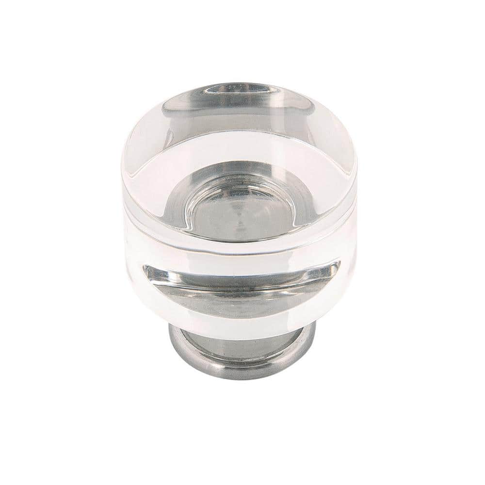 Midway Collection Knob 1-1/4 in. Crysacrylic with Satin Nickel Round Cabinet Knob (10-Pack) price history on PriceWatchPro