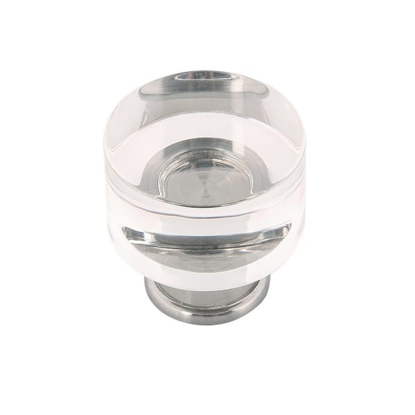 HICKORY HARDWARE Midway 1-1/4 in. Dia Crysacrylic with Satin Nickel Cabinet Knob (10-Pack)
