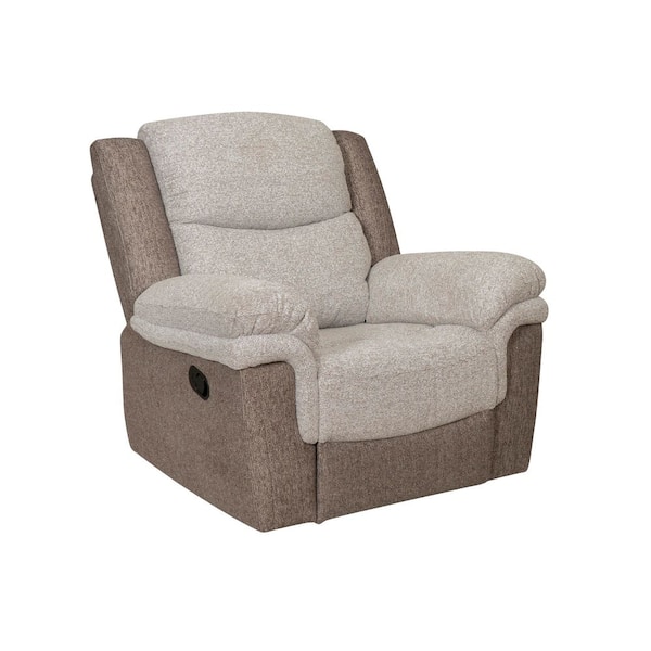Brinlee Manual Reclining Beige Fabric Standard Recliner