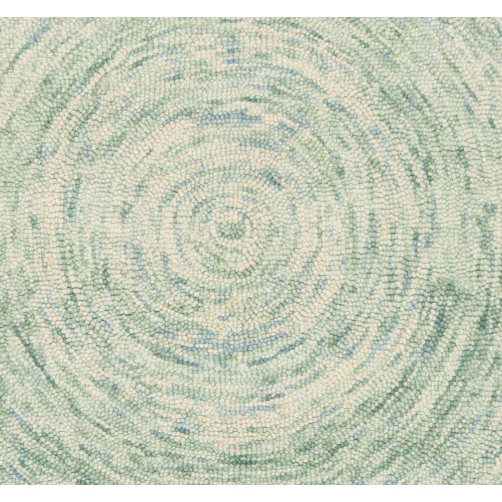 Ivory and Blue Hand-Tufted Wool Square Area Rug