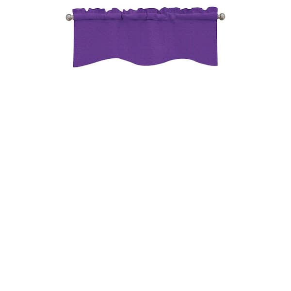Eclipse Kendall Thermaback Wave Purple Solid Polyester 42 in. W x 18 in. L Blackout Single Rod Pocket Valance
