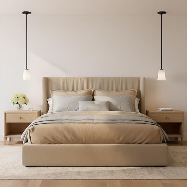 Miles 60-Watt 4.5 in. W x 6.25 in. H 1-Light Midnight Black Dimmable Mini Pendant Light with No Bulb Included