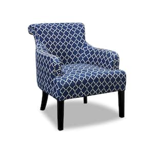 Janice Living Room Accent Chair, Blue and White