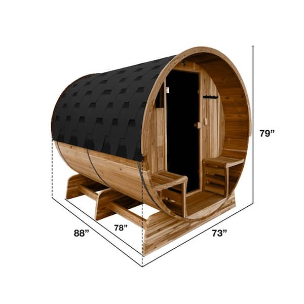 ALEKO 6-Person Electric Heater Outdoor Cedar Barrel Steam