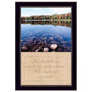 Still Waters by Unknown 1 Piece Framed Graphic Print Typography Art Print 14 in. x 10 in. .