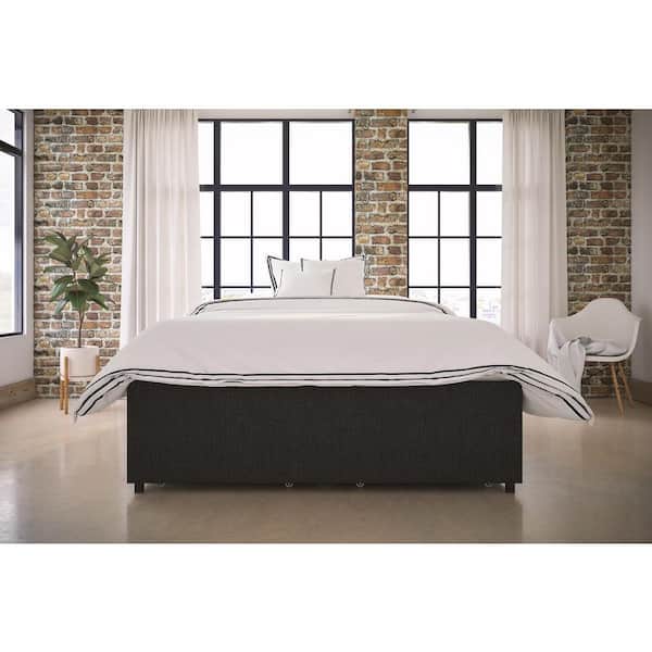 Dhp Kristian Gray Linen Full, Dhp Maven Platform Bed With Under Storage King Size Frame Grey
