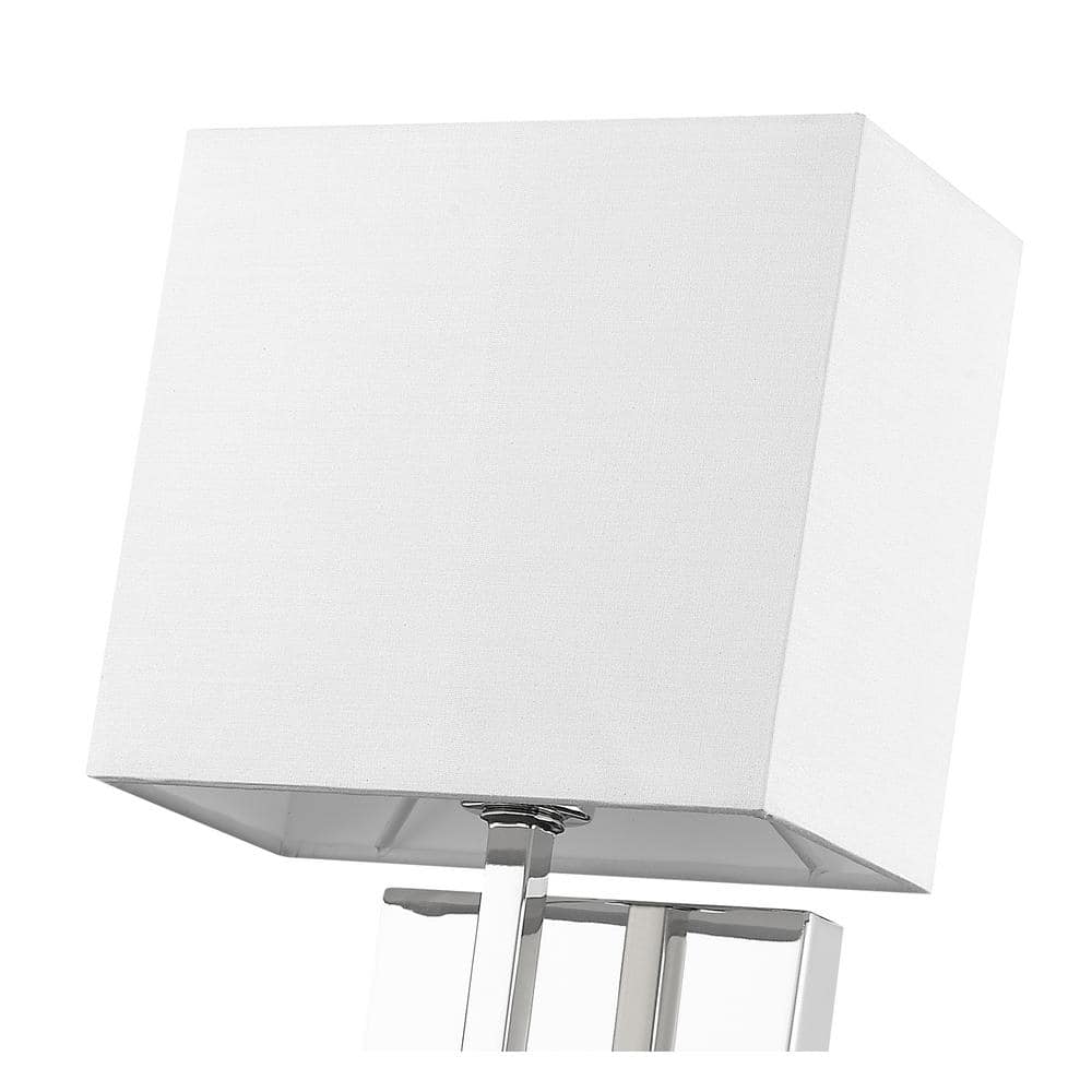 Polished Nickel 11.25" Dimmable Wall Sconce with White Shade