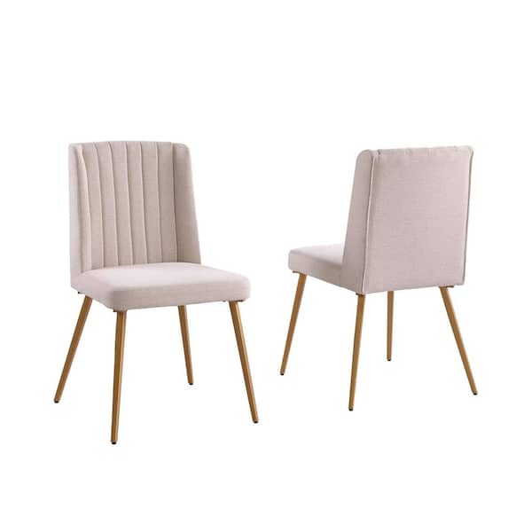 Morden Fort Beige Upholstered Dining Chairs (Set of 2)