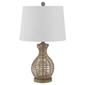 Flora 24 in. Gray Table Lamp with White Shade