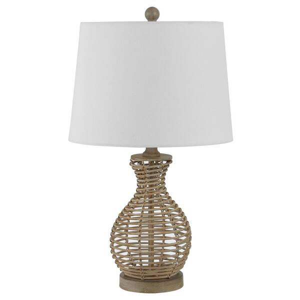 SAFAVIEH Flora 24 in. Gray Table Lamp with White Shade