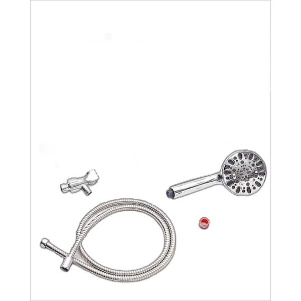 Unbranded High Pressure Handheld Shower Head 7-Spray Wall Mount Handheld Shower Head 2.5 GPM in ‎Chrome