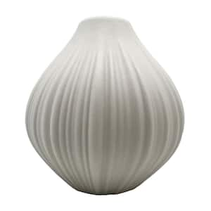 White 3.5 in Smooth Curve Round Ceramic Vase