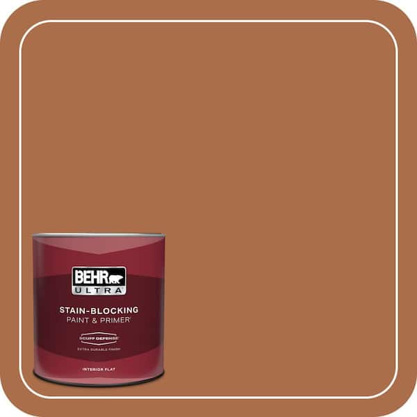 BEHR ULTRA 1 qt. #QE-13 Smoldering Copper Extra Durable Flat Interior Paint & Primer