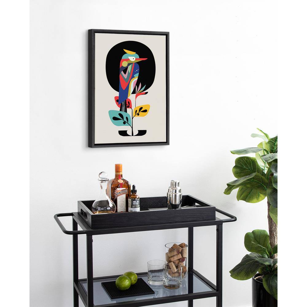 24" x 18" Colorful Tropical Kookaburra Canvas Art with Black Frame