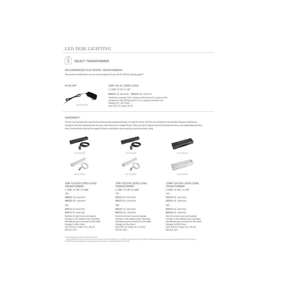 150W Black Zero-Load Electronic Transformer