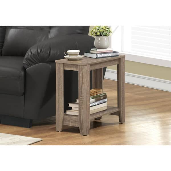 Details about   Monarch 18" Storage Accent End Table in Dark Taupe and Chrome 