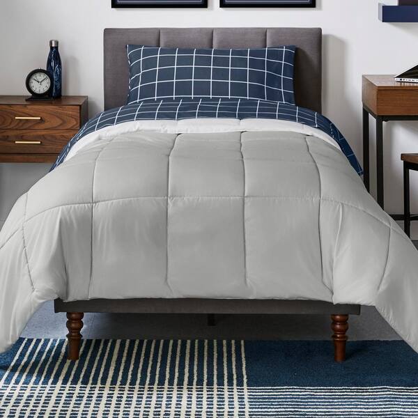 StyleWell Gray Reversible Microfiber King Comforter
