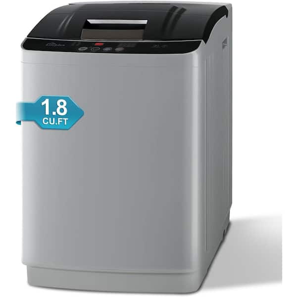 Lifeplus 1.8 cu. ft. Fully Automatic Compact Top Load Washer with w/Drain Pump, 10-Programs & 8-Water Levels, Gray