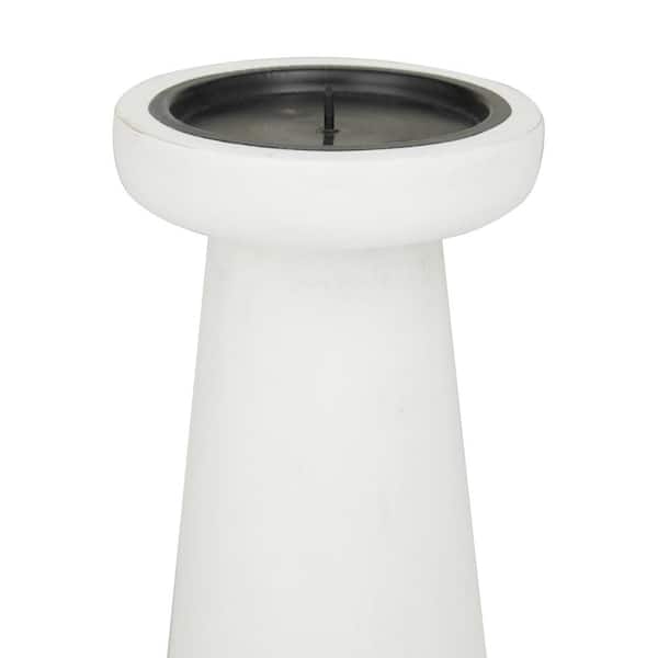 White Mango Wood Pillar Candle Holder (Set of 3)