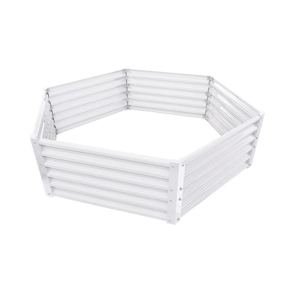 Unbranded 70 x 60 x 18 in Easy-Setup Hexagon Galvanized Raised Garden Beds Outdoor, for Planting Vegetables Flowers Herb