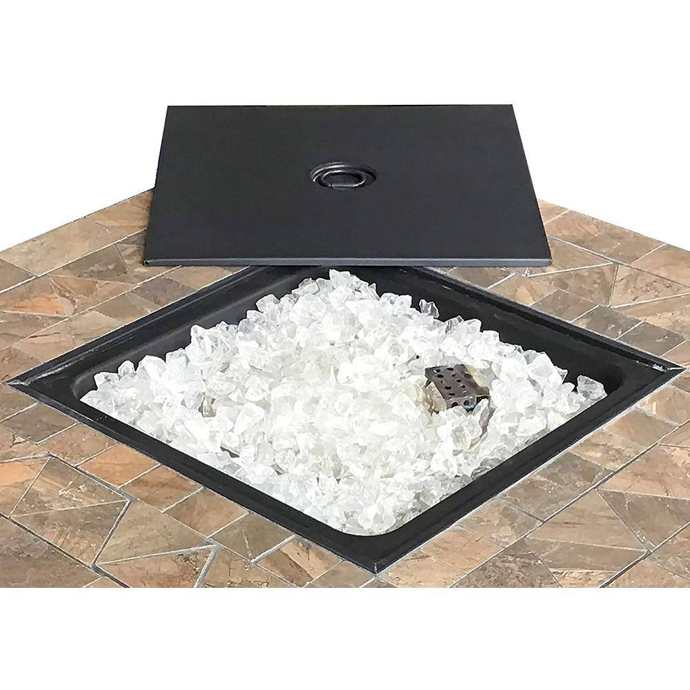 Black Gas Fire Pit Table with Tile Top