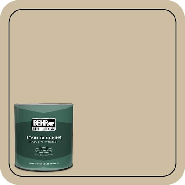 BEHR ULTRA 1 qt. #PPU8-10 Rye Bread Extra Durable Semi-Gloss Enamel Interior Paint & Primer