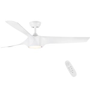 Elegant 56 in. Indoor Matte White Ceiling Fan with Light, DC Motor 