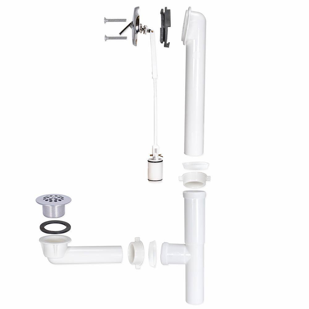 Chrome Stainless Steel Trip Lever Bath Waste Kit with Polypropylene Tube