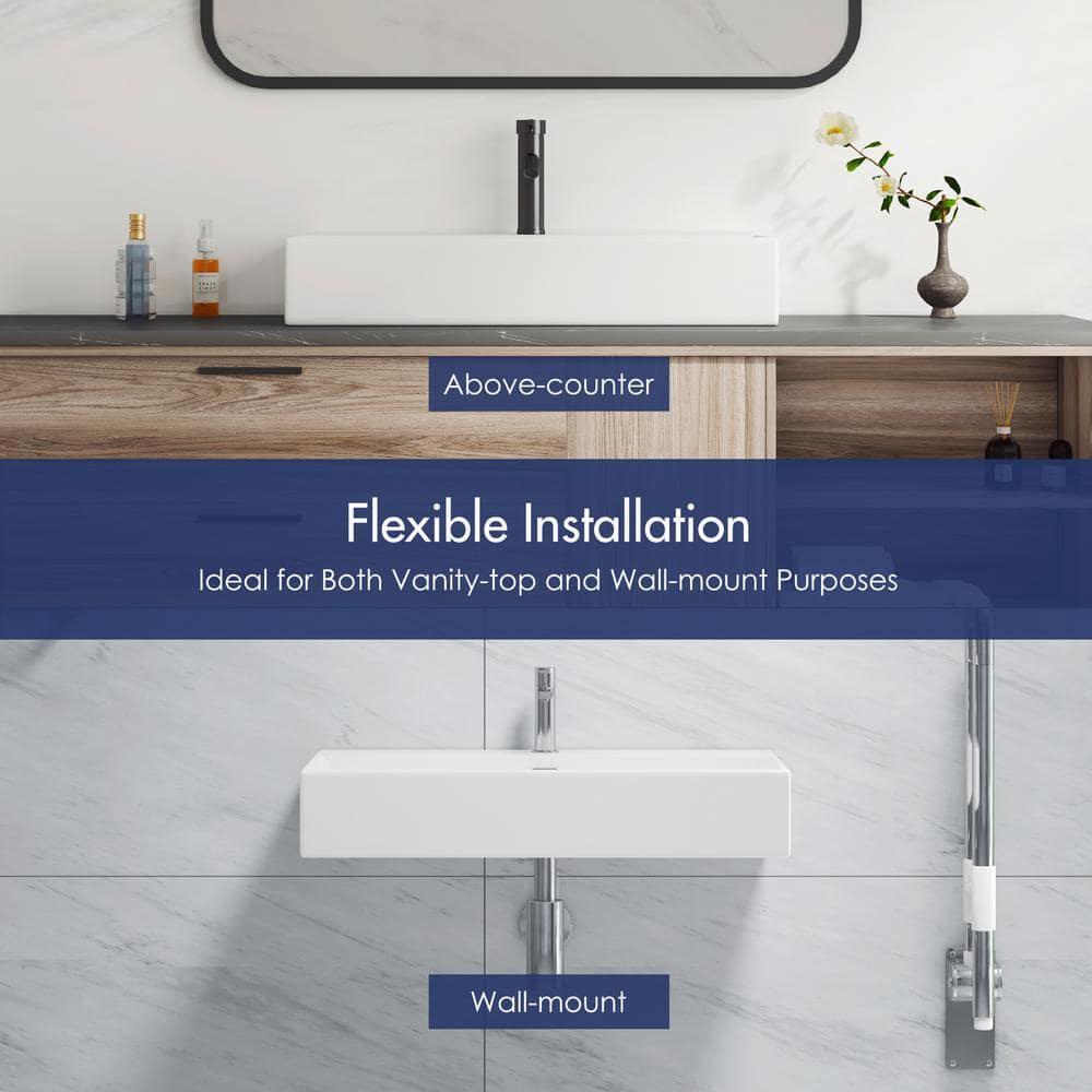 Turner 30" White Ceramic Wall-Mount Rectangular Sink