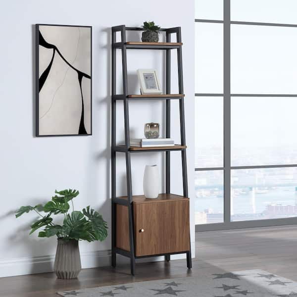 Lancaster 72 in. Ladder Bookcase in Majestic Walnut Finish