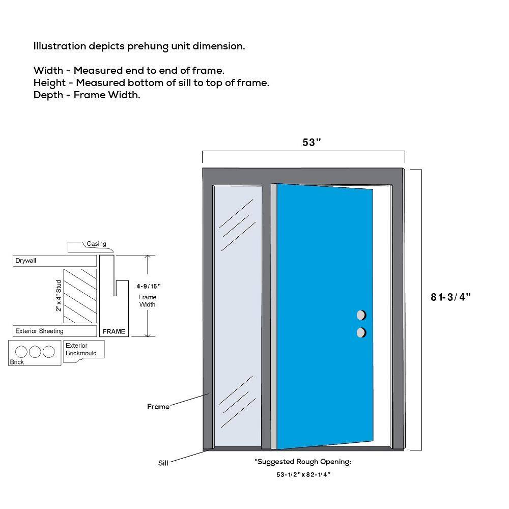 50"x80" Clear Glass Left-Hand Inswing Primed Fiberglass Door