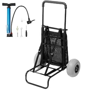 7 cu. ft. Steel Garden Carts 20.1 in. x 14.6 in. Cargo Deck 165 lbs. Loading Capacity Beach Dolly W/Big Wheels for Sand