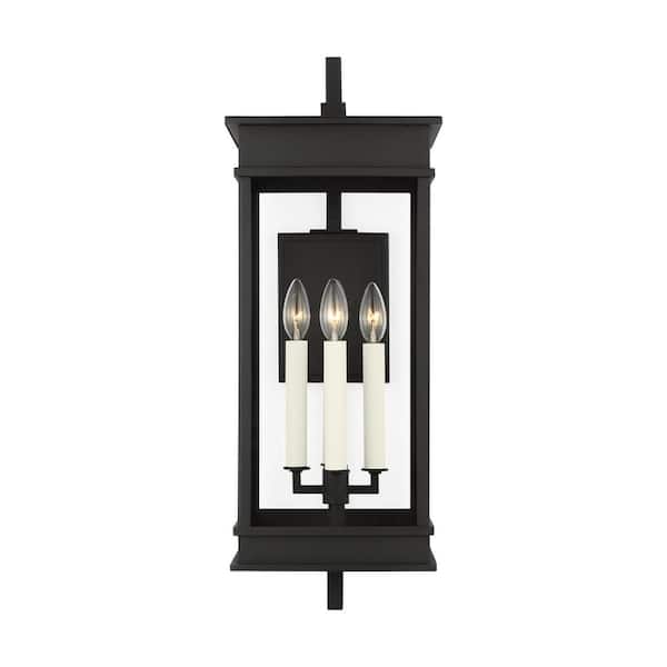 Generation Lighting Cupertino 25.625 in. H Textured Black Outdoor Hardwired Large Bracket Wall Lantern Sconce with No Bulbs Included